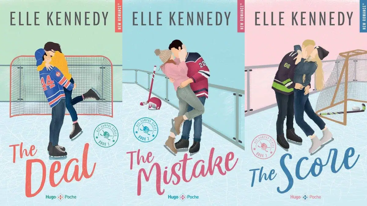 Série Off Campus - Couvertures des romans The Deal, The Mistake et The Score d’Elle Kennedy
